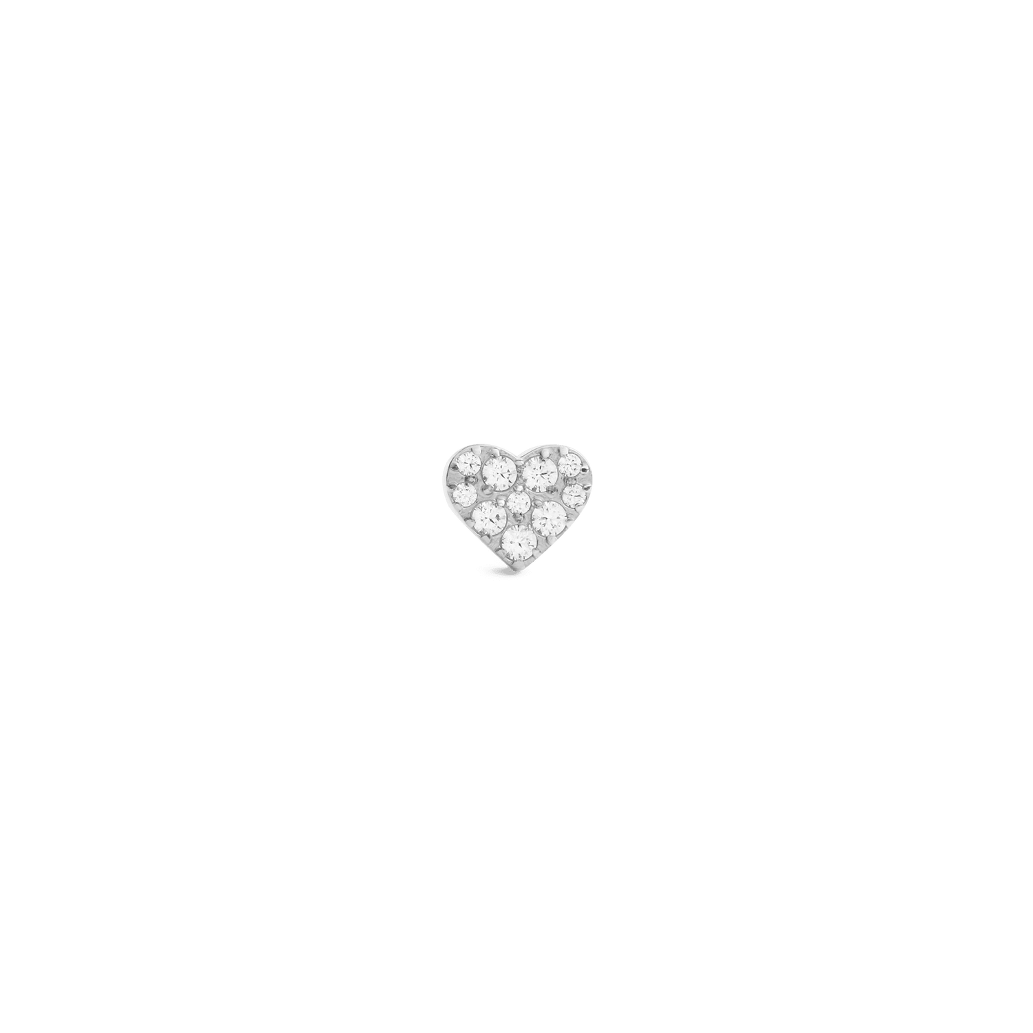 Crystal Heart Stud Silver