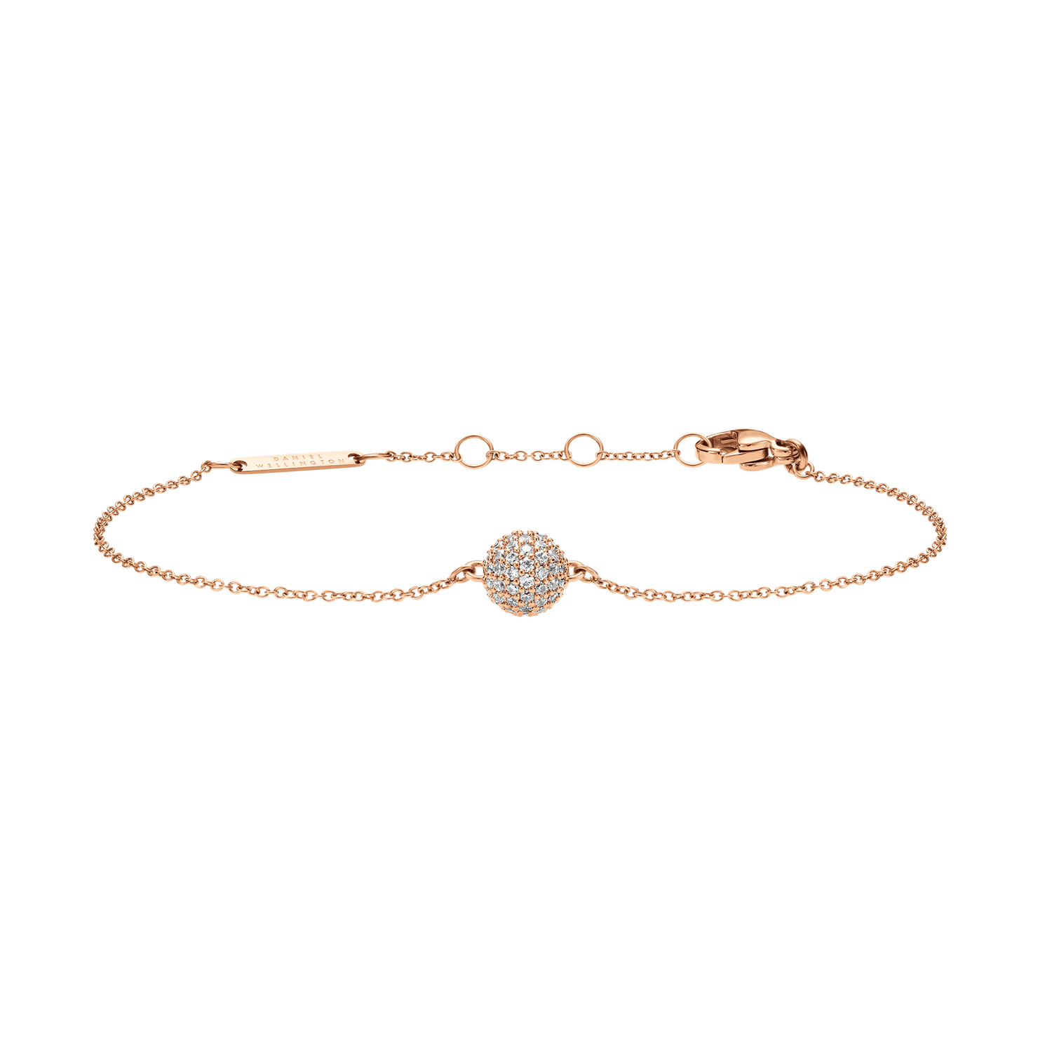 Pavé Crystal Pendant Bracelet Rose Gold