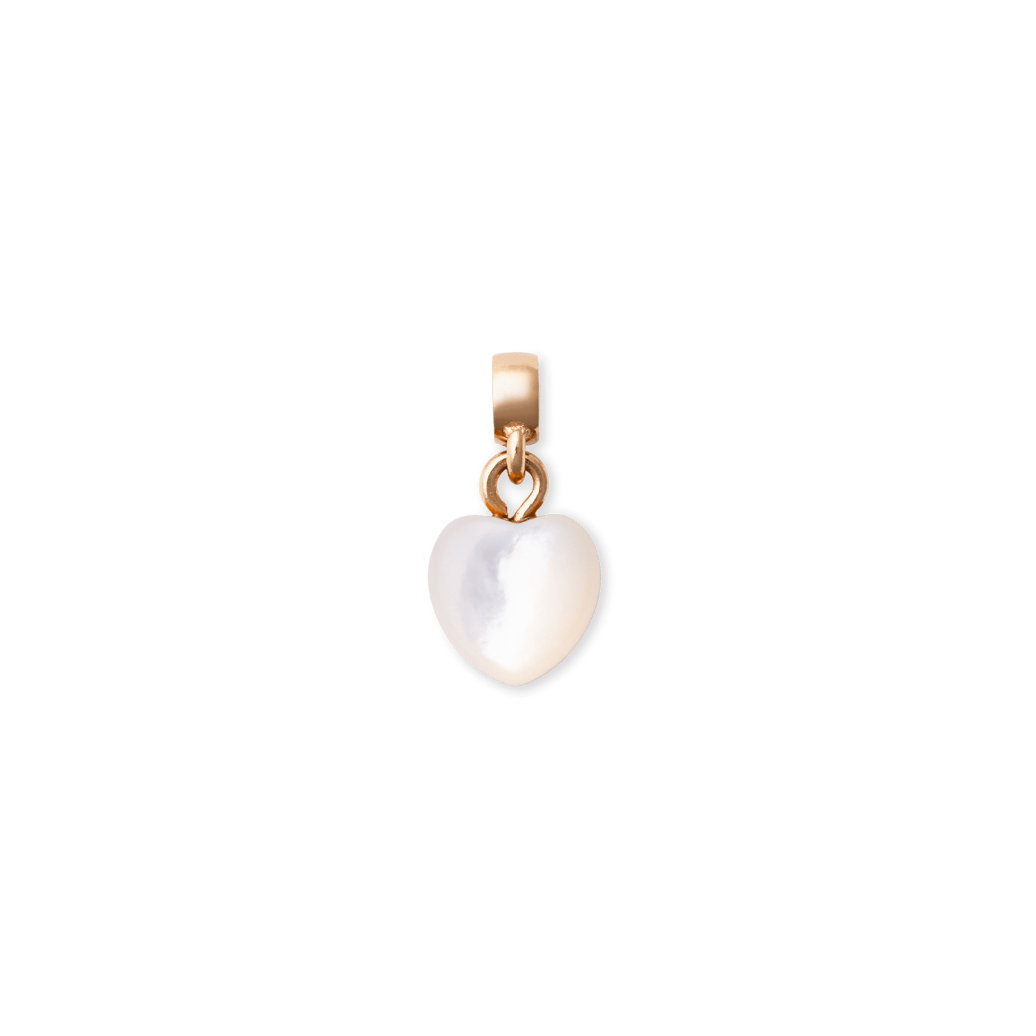 Mother of Pearl Heart  Rose Gold Charm