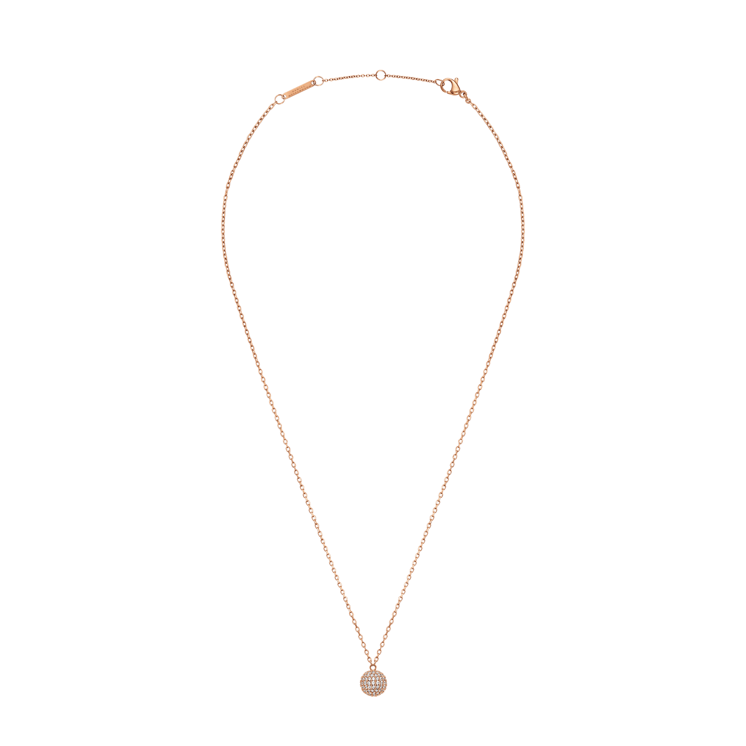 Pavé Crystal Pendant Necklace Rose Gold