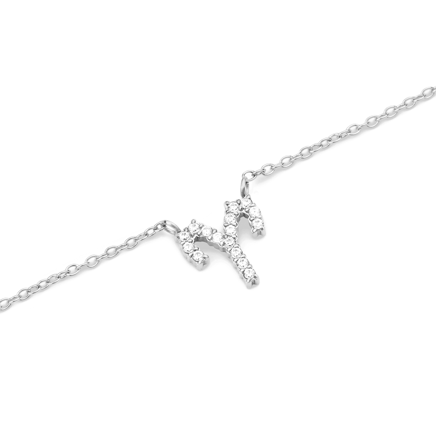 Crystal Zodiac Chain Necklace Silver