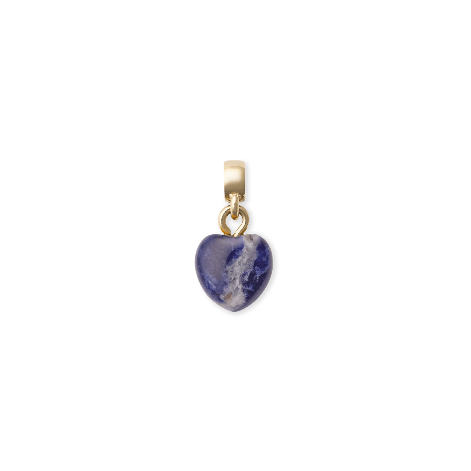 Blue Spot Heart Gold Charm