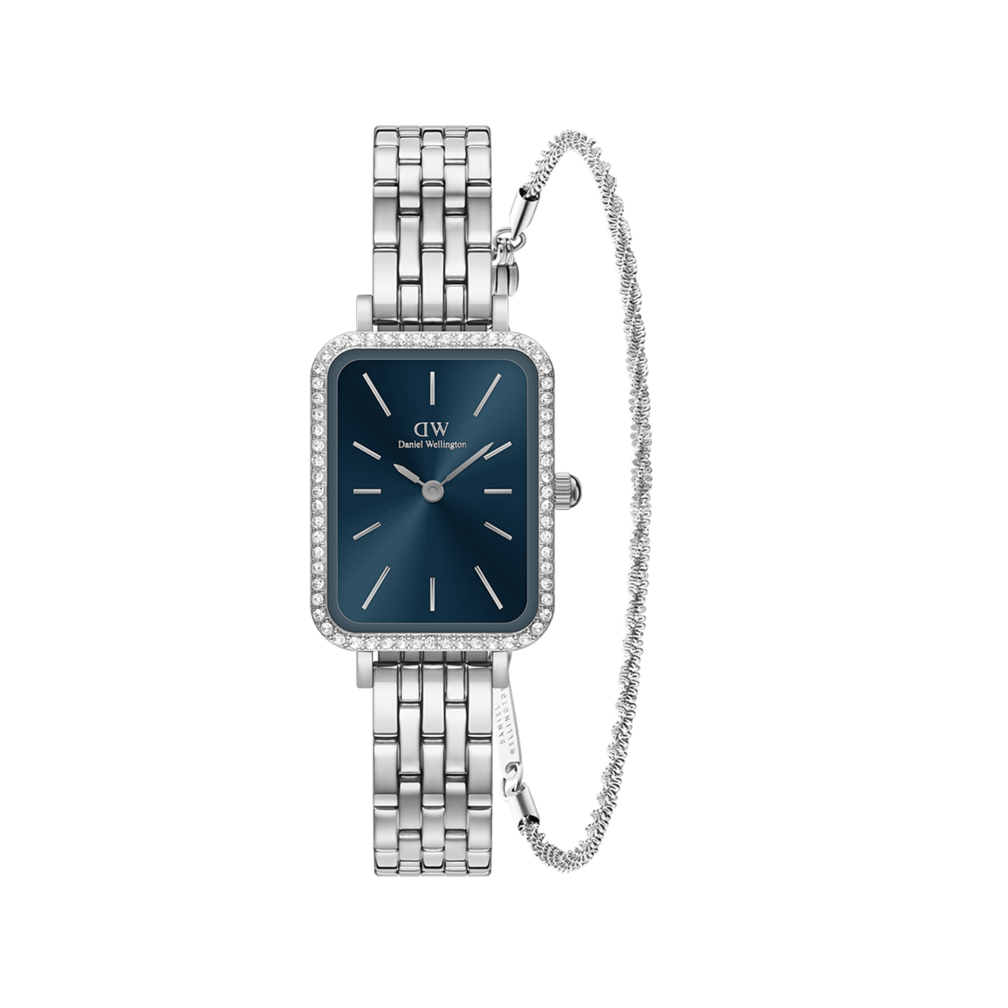 Quadro Lumine Bezel Arctic + Twisted Bracelet S – Daniel Wellington