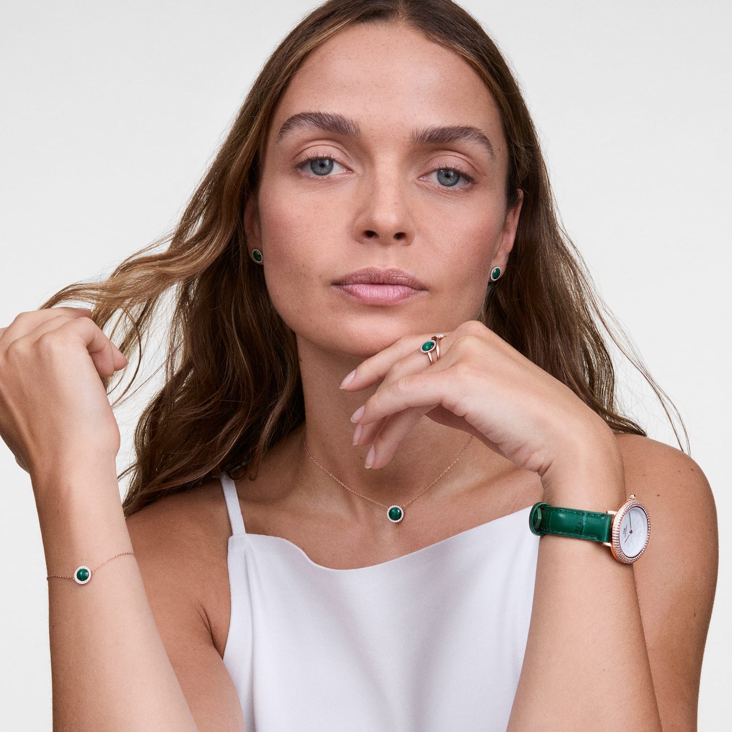 Audrey Bracelet Malachite Rose Gold