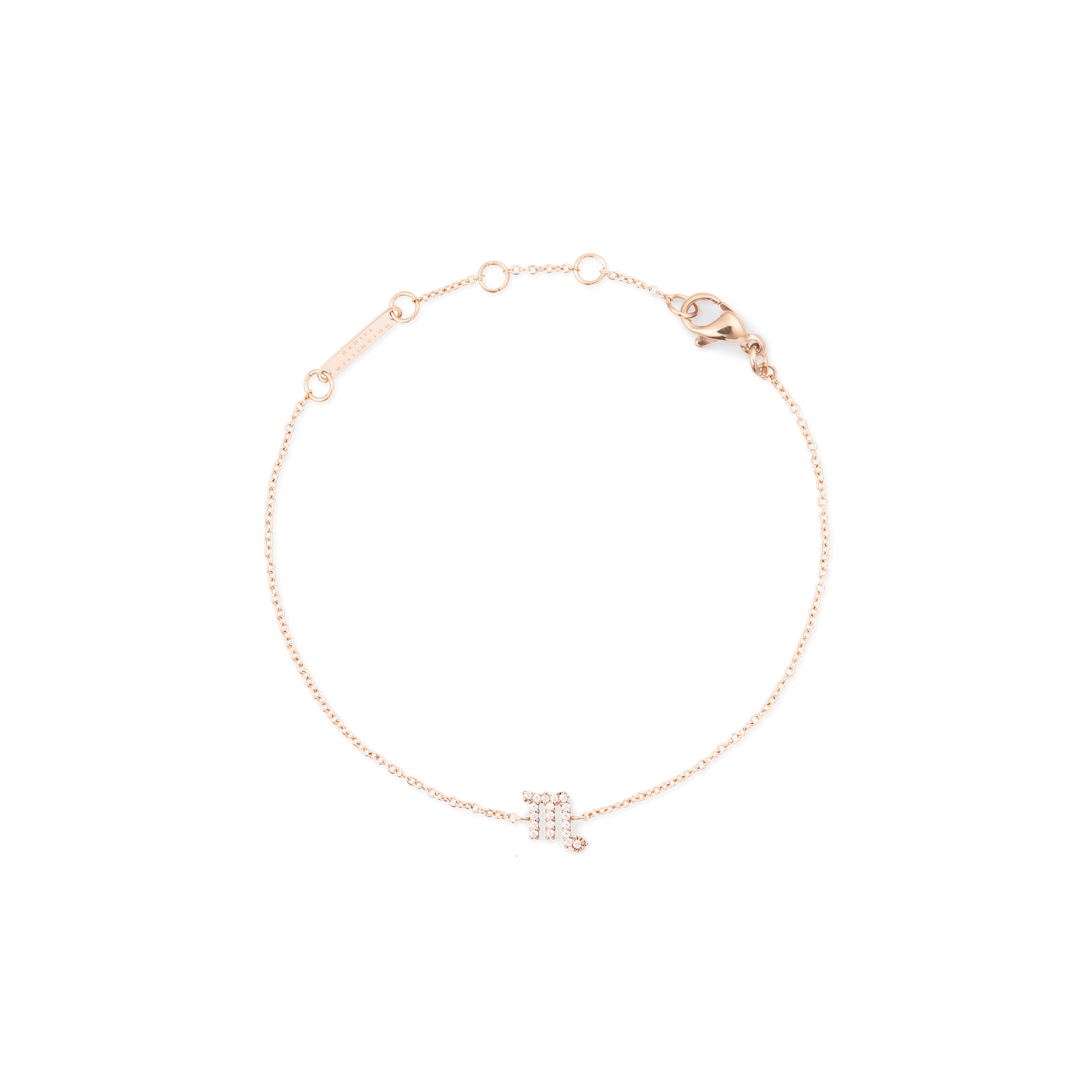 Crystal Zodiac Chain Bracelet Rose Gold