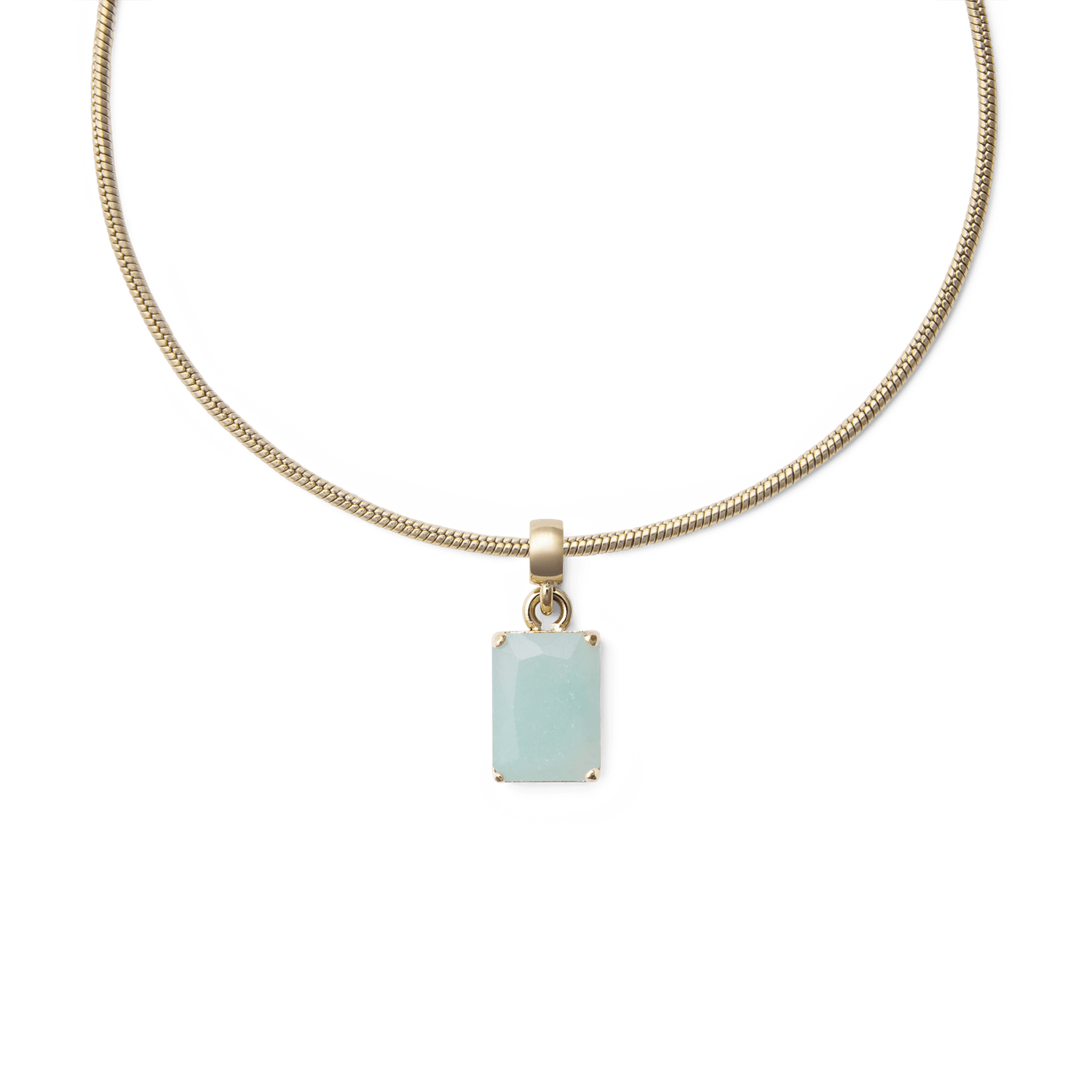 Amazonite Octagon Gold Charm