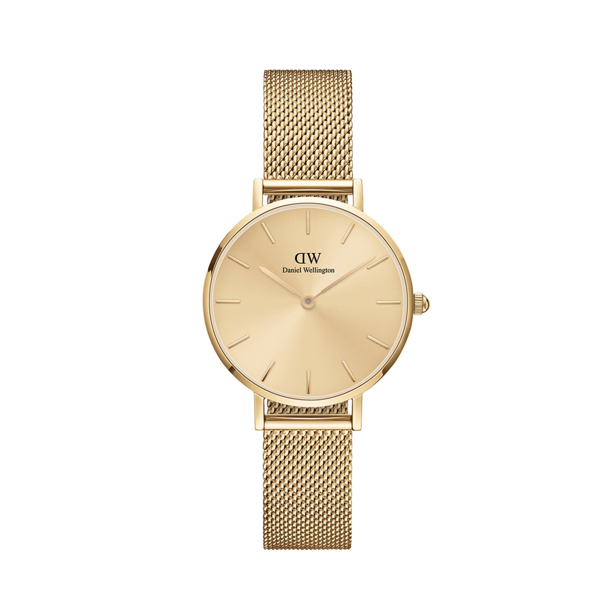 Petite Unitone Gold watch with mesh strap 28mm DW