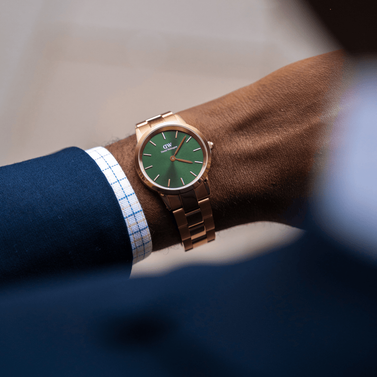 Iconic Link Emerald - Rose Gold and Emerald Watch 36mm | DW