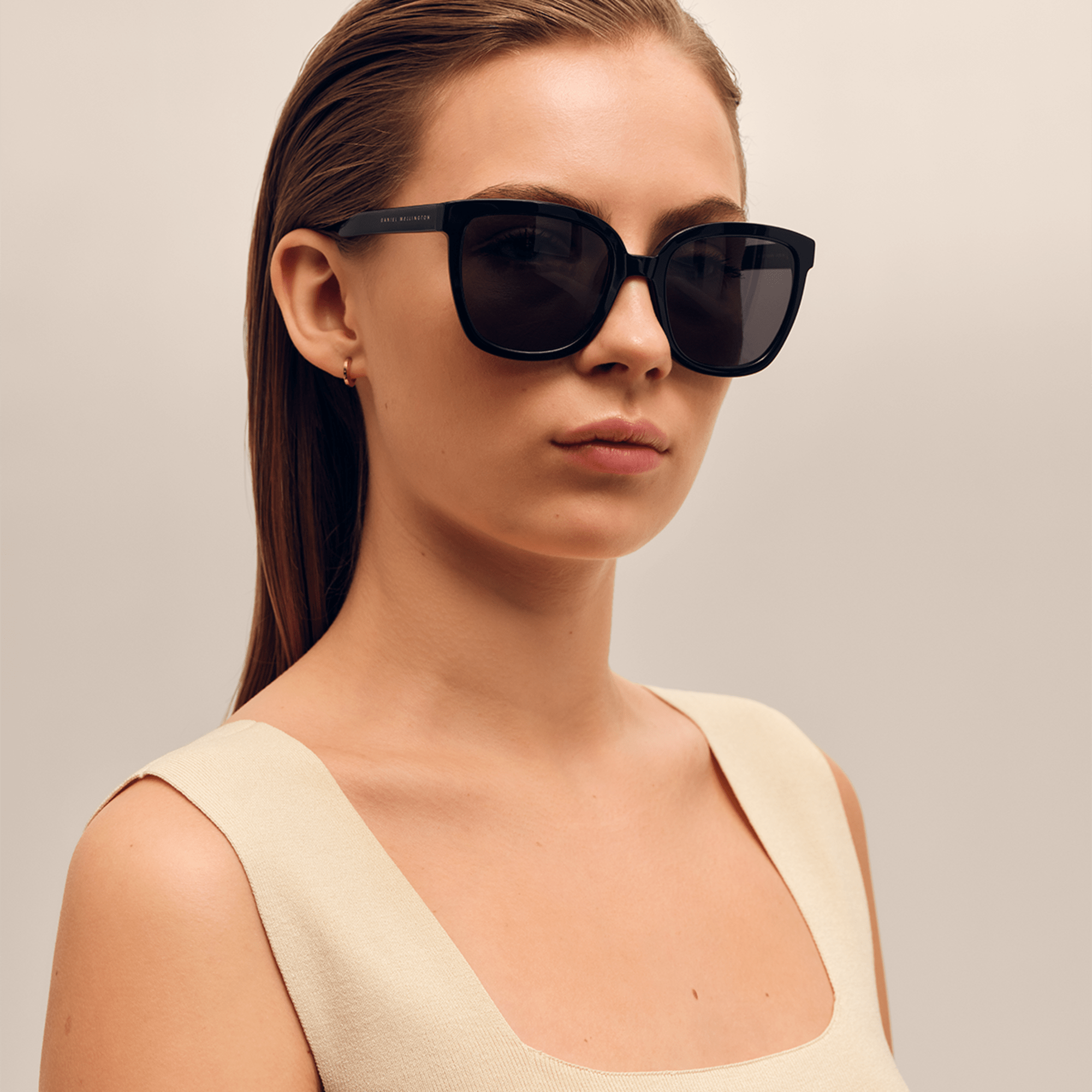 Black Acetate Unisex Sunglasses With a Black Lens & Sleek Design