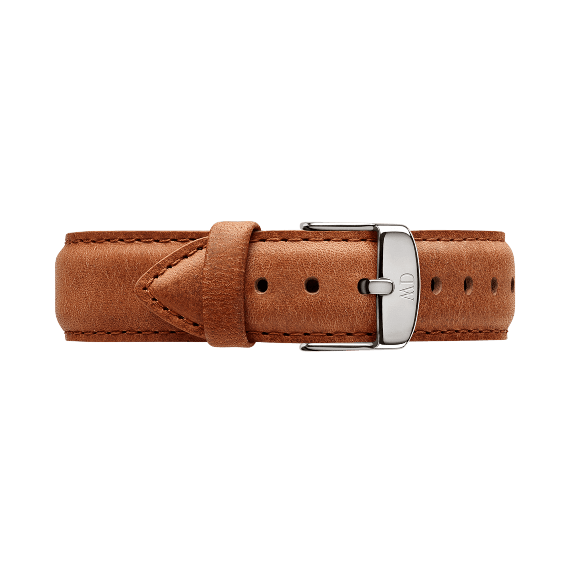 Durham - Watch strap men in brown leather & silver 40mm | DW